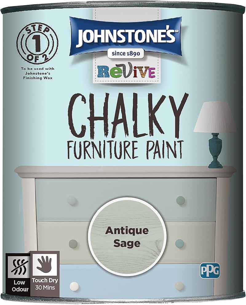 Johnstone's Revive Chalky Furniture Paint Antique Sage 750 ml