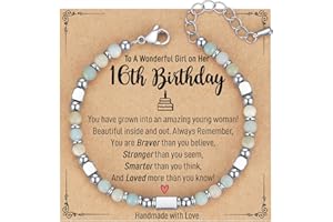 AryaHozel 6-21 Year Old Girl Birthday Gifts, Tiny Natural Stone Bracelet with Birthday Gift Card, Happy Birthday Gifts for Girls Daughter Granddaughter Niece Sister Friend