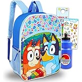 Bluey Backpack for Kids - Bundle with 16" Backpack Plus Water Bottle, Stickers, More | Bluey and Bingo School Bag for Girls