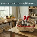 EHC Wicker Wood Natural Gift Basket Storage Hamper 38x29x11 cm view 4