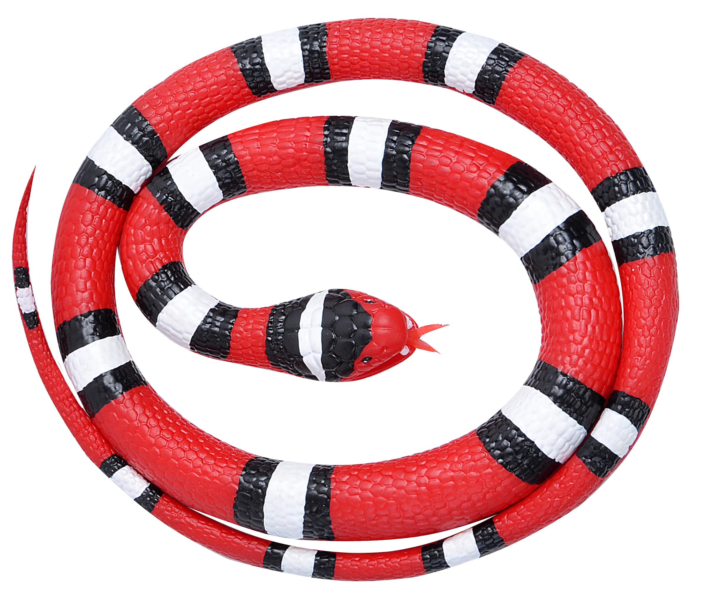 WILD REPUBLIC 20773 Scarlet Rubber Snake, Orange/White/Black, 117 cm