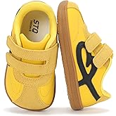 STQ Wide Toe Box Toddler Girls Sneaker Non Slip Barefoot Walking Shoes with Hook and Loop