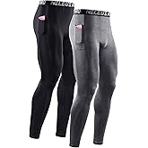 NELEUS Men's Dry Fit Compression Baselayer Pants Running Tights Leggings with Phone Pocket