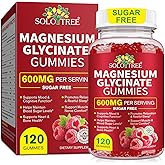 120 Count Magnesium Glycinate Gummies with L-Threonate(600mg Per Serving),High Absorption Sugar Free Magnesium Potassium Supplement for Relaxation, Stress Relief, and Sleep Support for Adults & Kids
