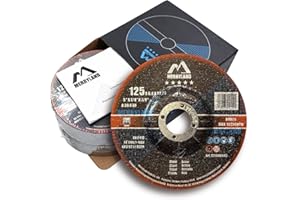 Merryland Grinding Wheel 5 inch for Angle Grinder, Metal 5 X 1/4 X 7/8 Grinding Wheel 10 Pack, for Iron Steel INOX Grind, Expert-Line E31086043