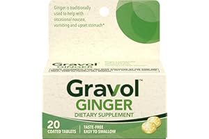 Gravol Ginger Tablets for Upset Stomach and Nausea, 20ct​