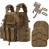Tactical Molle for Men, Adjustable Airsoft Vest, Quick Release, Durable & Lightweight for Military Training, Hunting, Gaming
