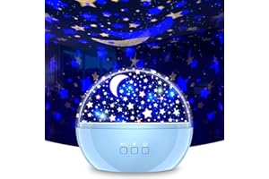 VANSHINIEER Star Projector Night Light for Kids, 360 Degree Rotation Baby Night Lights, Starry Lamp for Toddle Birthday Gifts for 3 to 12 Year Old Boys Girls, Kids Room Decor for Toddler Toys(Blue)