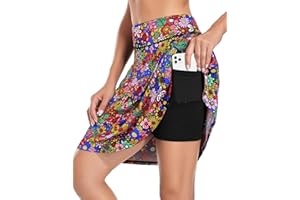 KORALHY Women's 20" Knee Length Skorts Skirts Tennis Athletic Golf Causal Skort with 4 Pockets