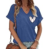 Baseball Mama Shirt Baseball Mom Tshirt Game Day V-Neck Short Sleeve Cheer Mom Heart Graphic Tees