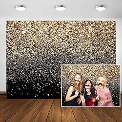 CYLYH 7X5ft Black and Gold Backdrop Golden Spots