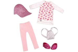 Glitter Girls - Head To Toe Glimmer Tunic & Leggings Deluxe Outfit - 14-inch Doll Clothes & Accessories Toys,Pink