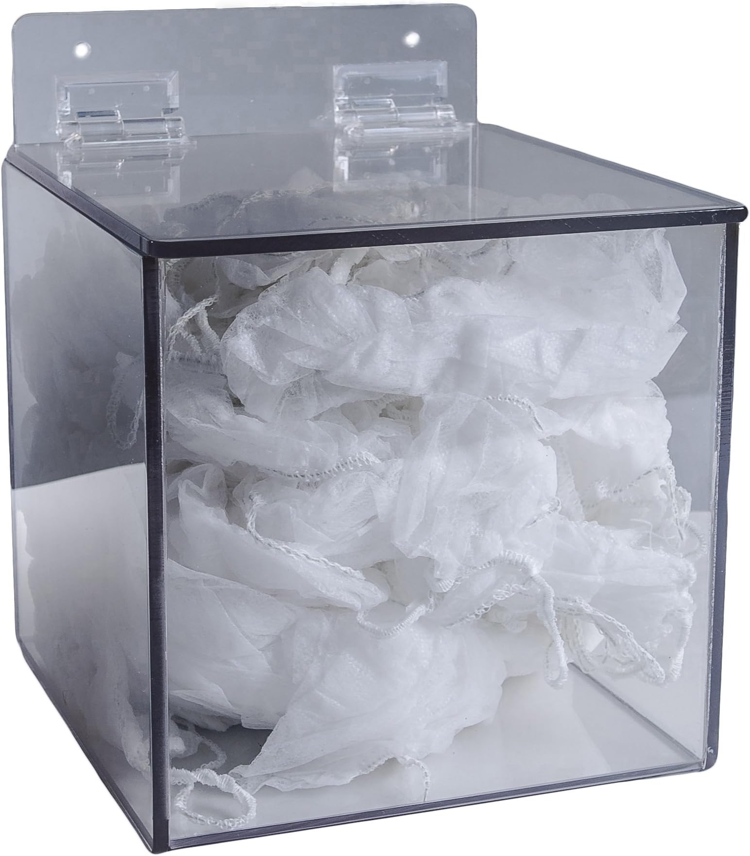 ZING 7306 Eco Beard/Hair Net Dispenser, Clear Recycled Plastic with Hinged Lid, 9"Hx7.5"Wx8"D