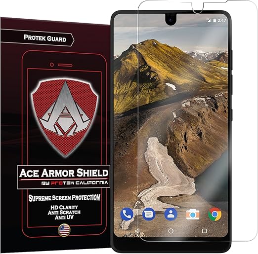 Amazon Com Essential Phone Ph 1 17 Screen Protector Case Friendly 2 Pack Ace Armor Shield Protek Guard Hd Full Coverage Screen Protector For Essential Phone Scratch Free Film
