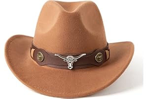 Gossifan Classic Womens Western Cowboy Cowgirl Hats with Wide Belt