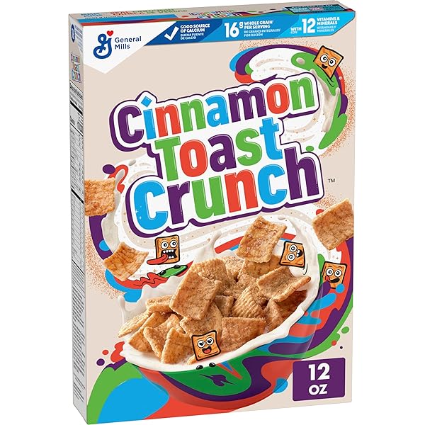 CINNAMON TOAST CRUNCH BREAKFAST CEREAL, CRISPY CINNAMON CEREAL, 12 OZ