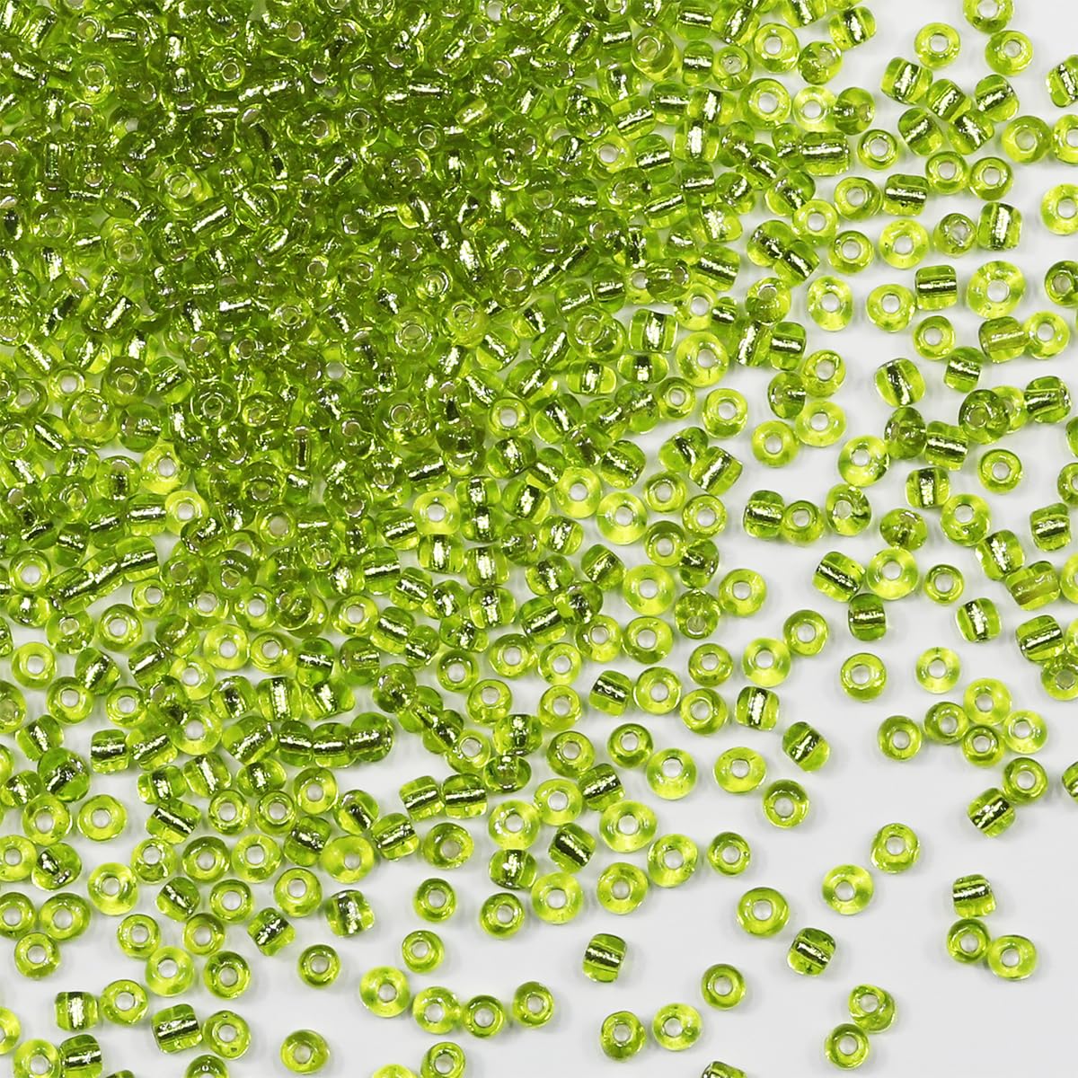 Photo 1 of VOOMOLOVE Bulk Seed Beads 110 grams about 3500pcs, 3mm 8/0 Olive Green Glass Craft Beads for Making Earrings, Bracelets, Pendants, Waist Jewelry,DIY Handmade Seed Beads?Olive Green Silver Core?