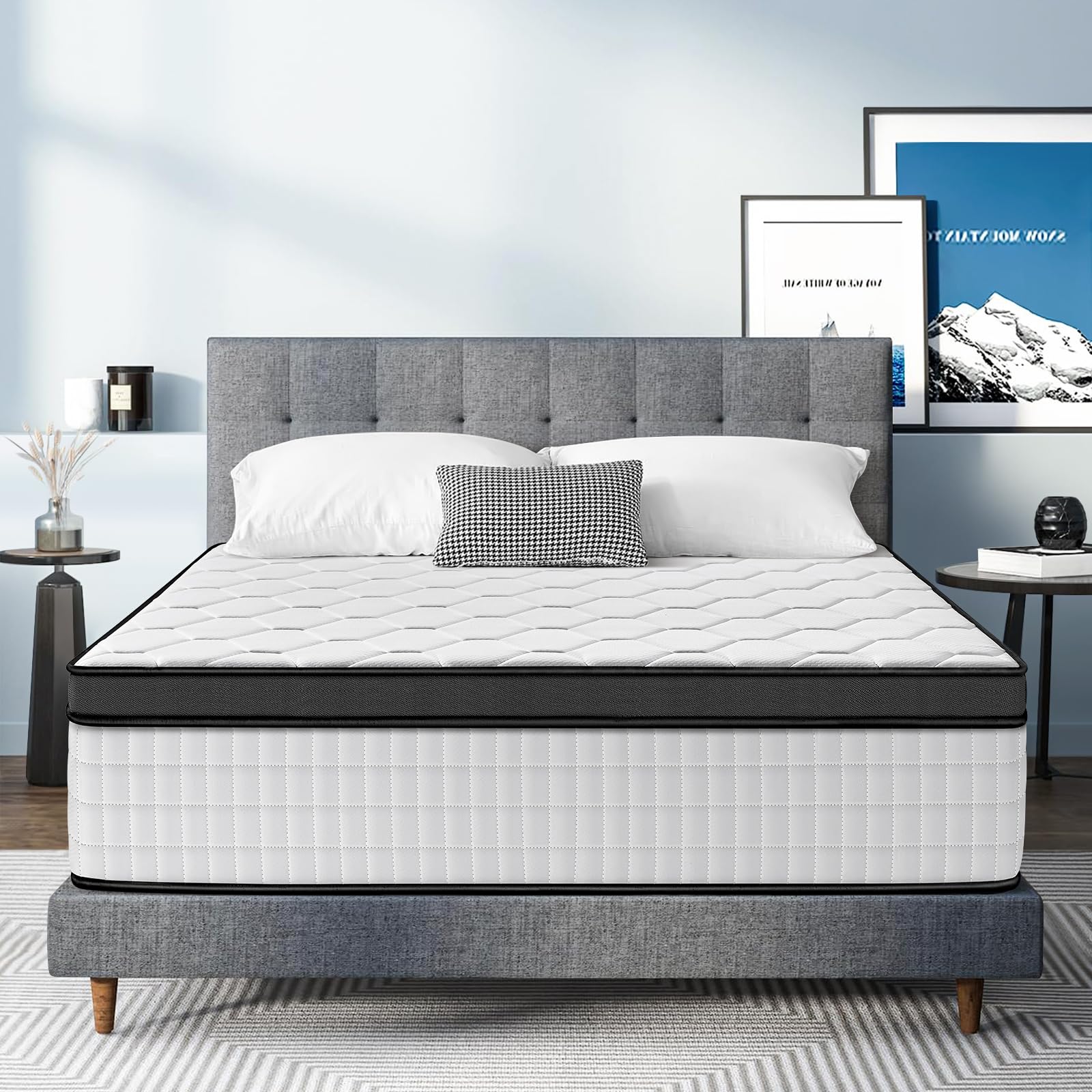 Photo 1 of QUENSIYE 10 Inch Queen Size Mattress, Ultra Comfort Foam Hybrid Mattress in a Box with Foam and Independent Pocket Springs, Pressure Relief & Supportive, Medium Firm