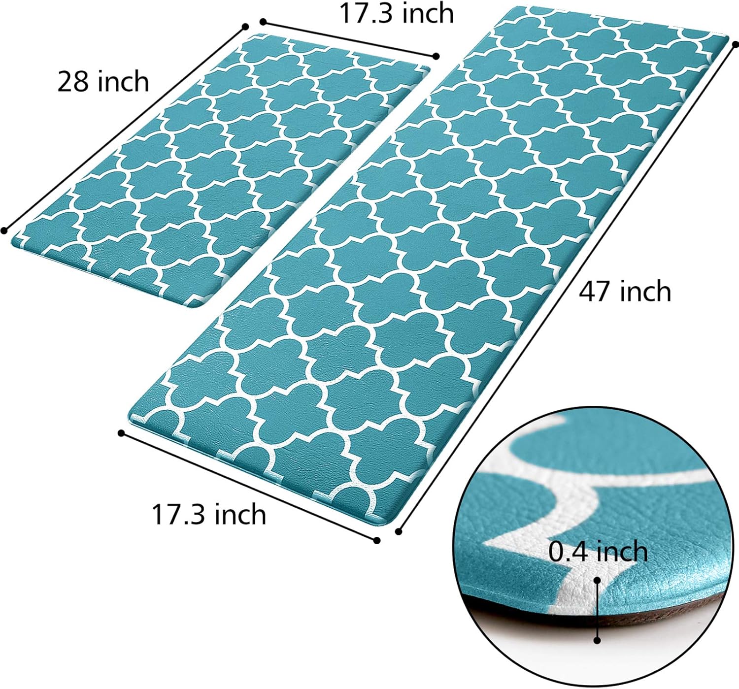 KMAT Kitchen Mat [2 PCS] Cushioned Anti-Fatigue Kitchen Rug, Waterproof Non-Slip Kitchen Mats and Rugs Heavy Duty PVC Ergonomic Comfort Foam Rug for Kitchen, Floor Home, Office, Sink, Laundry: Kitchen & Dining