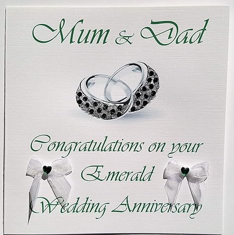 Happy Emerald Wedding Anniversary Mum And Dad 55th Handmade