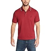 Nautica Men's Classic Fit Short Sleeve Dual Tipped Collar Polo Shirt
