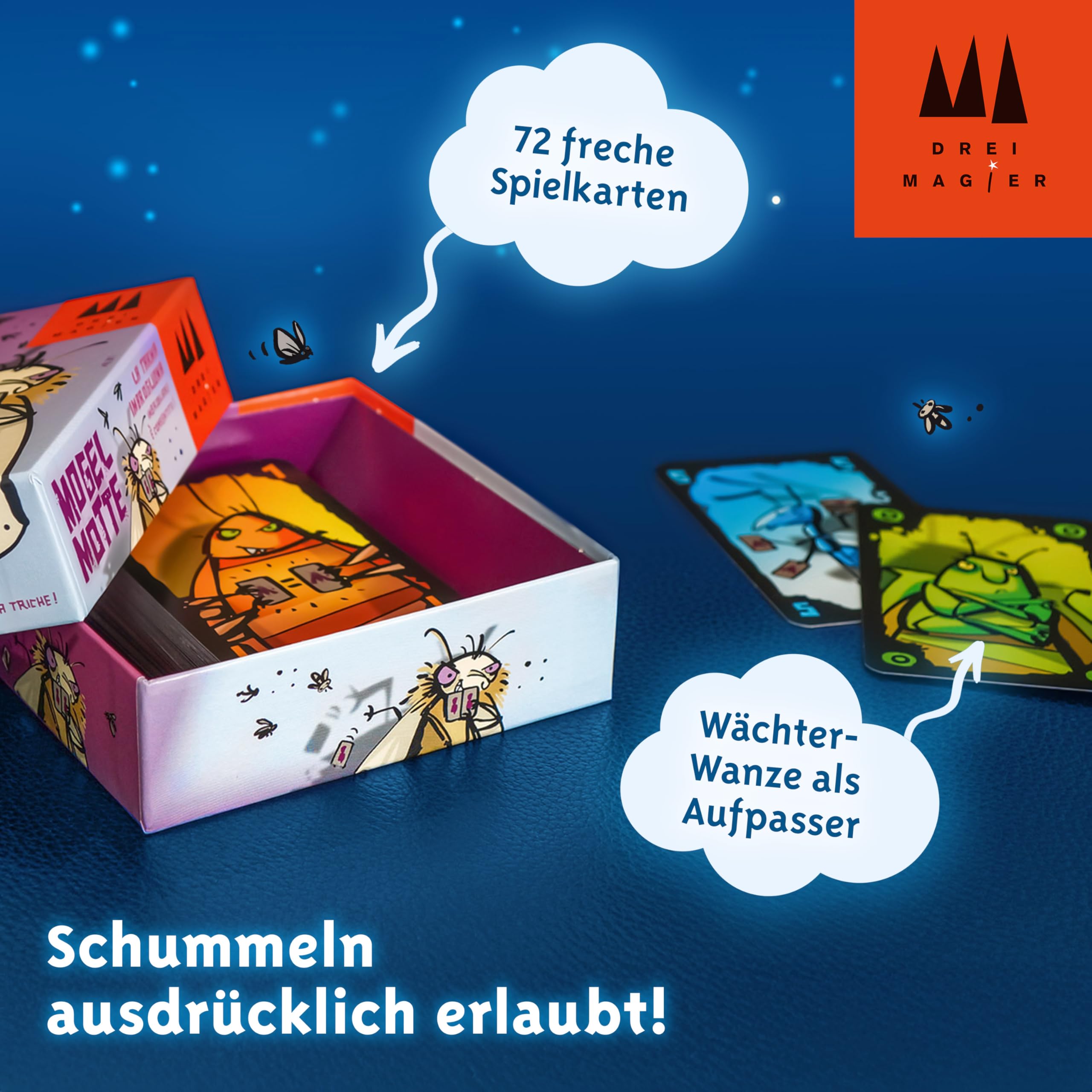Schmidt Spiele 40862 Mogel Motte, Drei Magier Kartenspiel 4