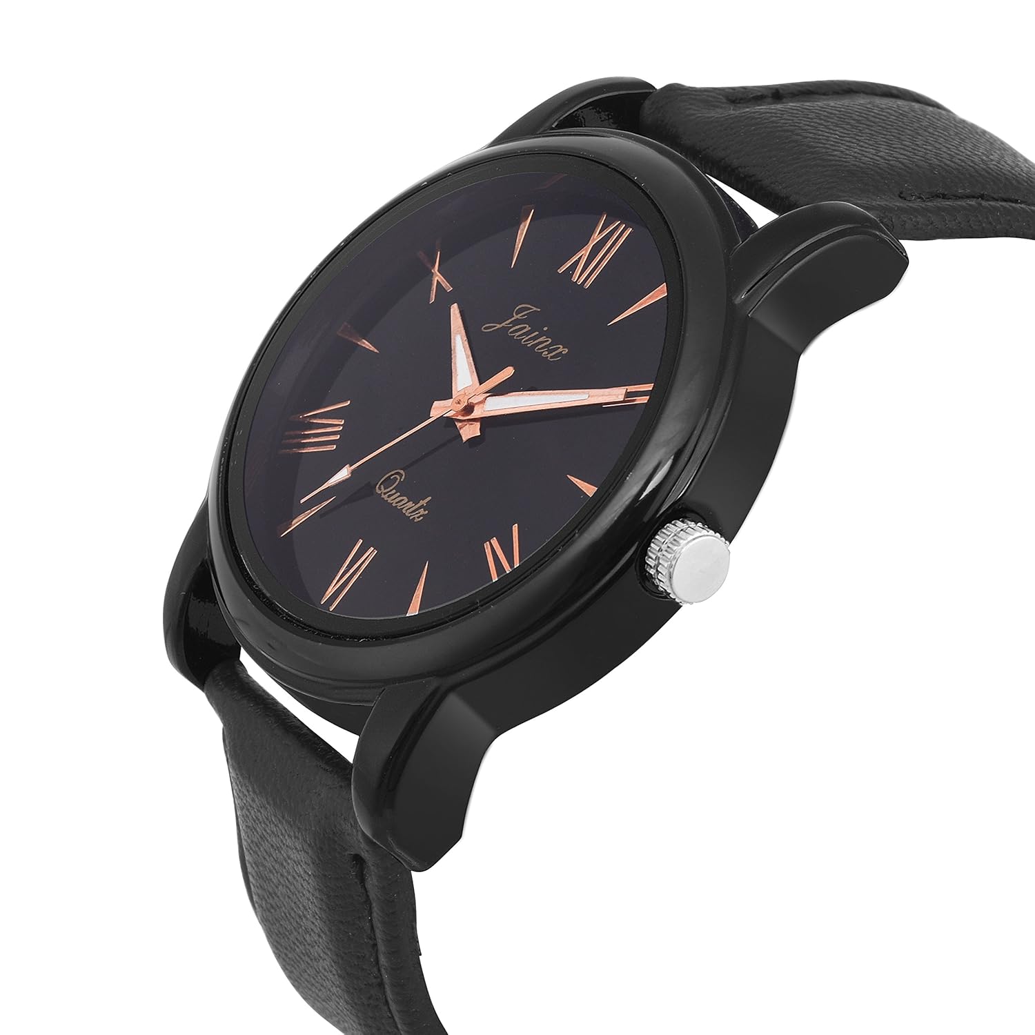 jainx slim black dial analog watch for men & boys - jm207