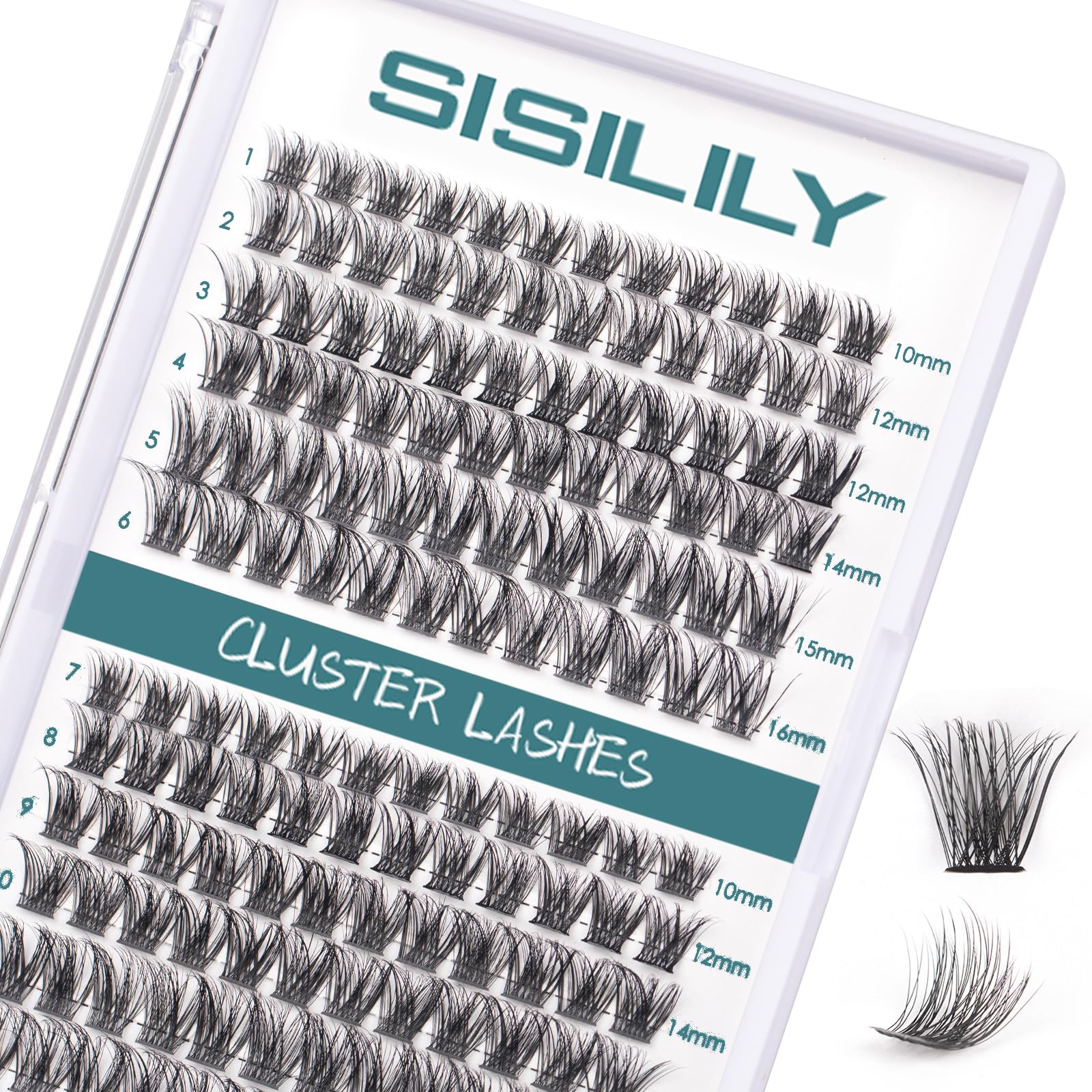 Eyelashes Individual SISILILY Cluster Lashes 144 Lash Clusters Indiviudual Lashes DIY Lash Extensions C D Curl Cluster Eyelashes Reusable False Eyelashes 3D Wispy Fluffy 10-16mm Length (DM17plus-mix) — image 1
