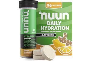 Nuun Vitamins: Vitamins + Electrolyte Drink Tablets, Ginger Lemonade, Box of 8 Tubes (96 Servings), Enhanced Everyday Wellness & Energy