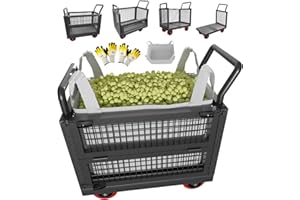 Lomive 5IN1 Heavy Duty Platform Truck Cart, 44"×28" Flatbed Cart 2200lbs Capacity Push Dolly with Swivel Wheels, 2 Pairs Work Gloves & 1 Bulk Bag Included