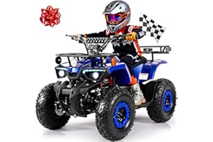 UNYMON 36V Kids ATV Four Wheeler w/12.5" Air-Filled Tires, 800W Electric ATV 4 Wheeler w/Metal Frame, 15MPH Max, Safety Kill Switch, 3 Suspension & Disc Brakes, Kids Quad ATV for Ages 6+, Blue