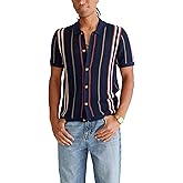 Aeropostale Men's Striped Open-Knit Buttoned Sweater Polo