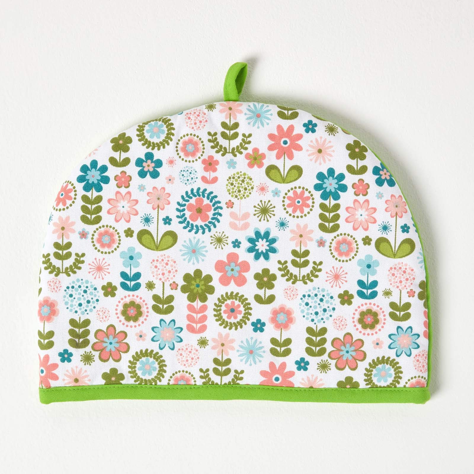 HOMESCAPES Double Design Tea Cosy Retro Flower Muff Teapot Warmer 100% Cotton