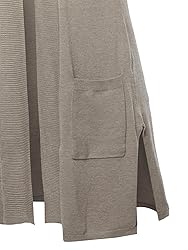 A2Y Open Front Long Sleeveless Draped Side Pockets
