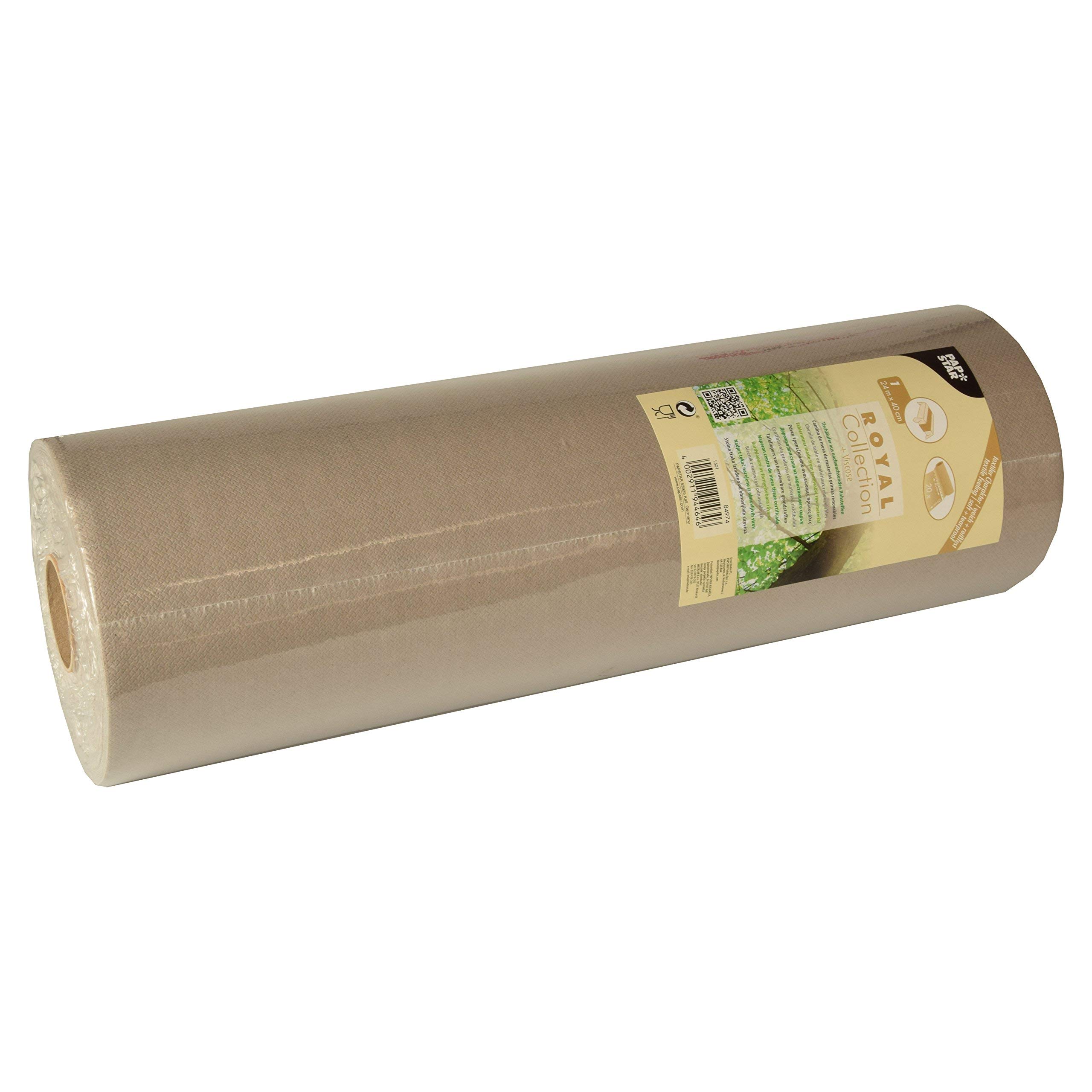 PAPSTAR, Table Runner, Fabric-Like, PV-Tissue Mix Royal Collection 24 m x 40 cm Grey on Roll #84974