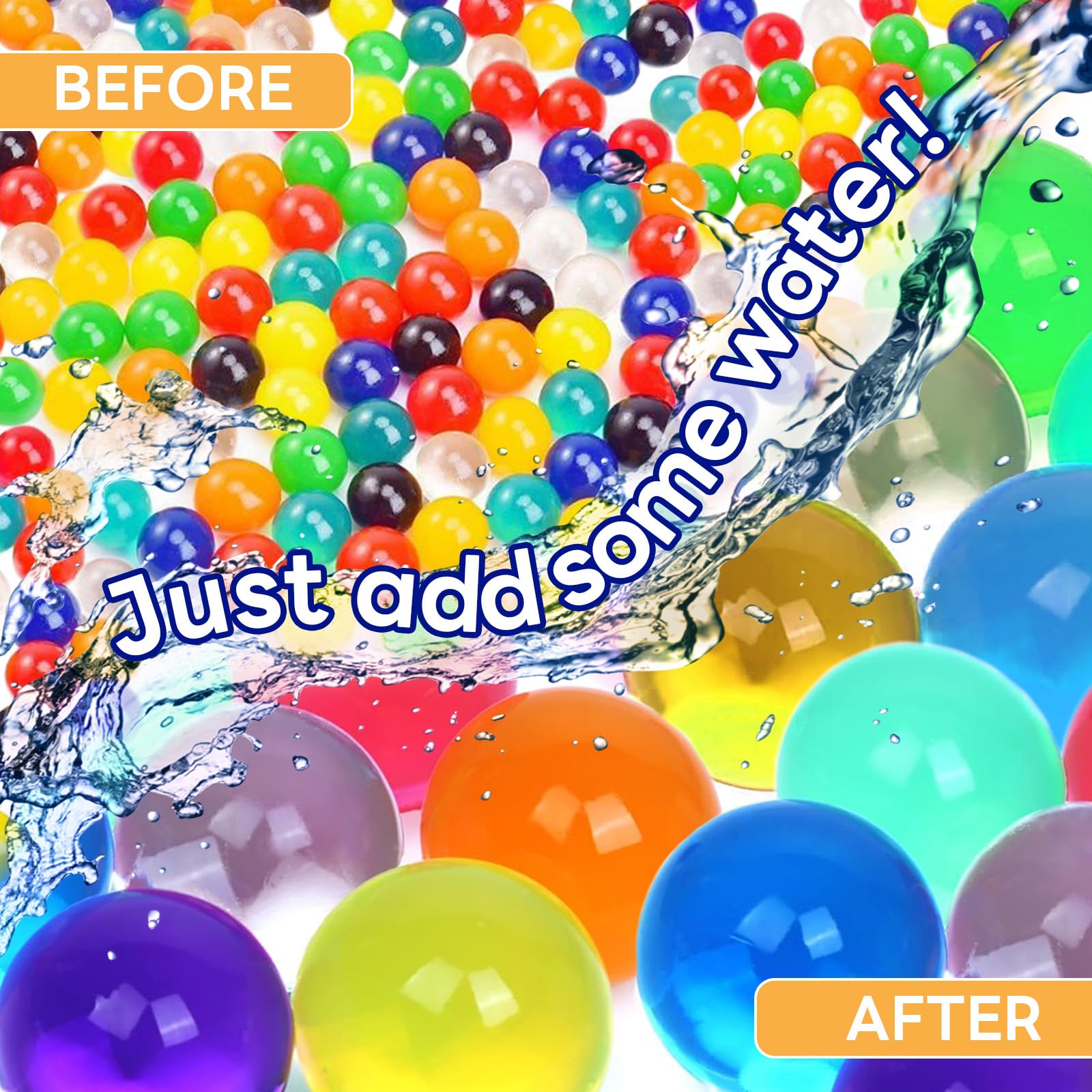 ATLKDLK Rainbow Mix Vase Fillers, Giant Gel Beads for Vases Filler, Colorful Transparent Water Gel Balls for Wedding Centerpieces Home Decoration Plant Container Art Decoration