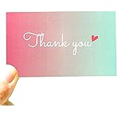 RXBC2011 100 Little Thank You Cards Gold Heart Design Bulk Thank you Notes for All Occasions 3.5 x 2 Inch Multicolor