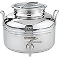 Sansone Stainless Steel Water Dispenser Container with Spigot, 1.32 Gallon, 5 Liter, Silver