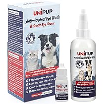 Amazon.com : UNIPUP Dog Eye Wash 3.38 fl. oz and Eye Drops 0.34 fl ...