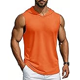 Cotrasen Men's UPF 50+ Hooded Tank Top Sleeveless Hoodies Lightweight Casual Gym Workout Shirts Cooling Muscle Tee Shirt
