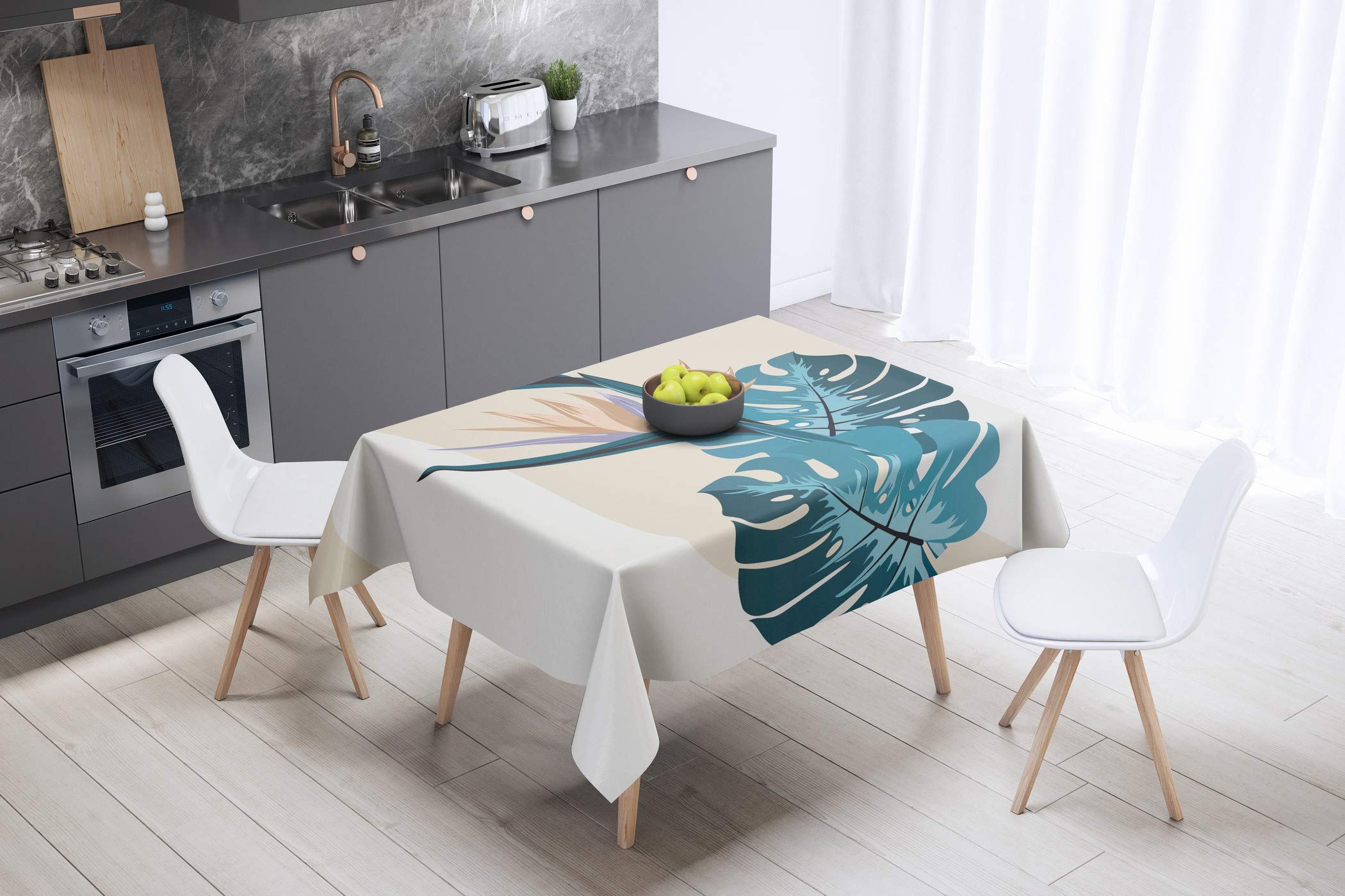 Bonamaison Kitchen Decoration, Tablecloth, 140cm x 140cm - Designed and Manufactured in Turkey