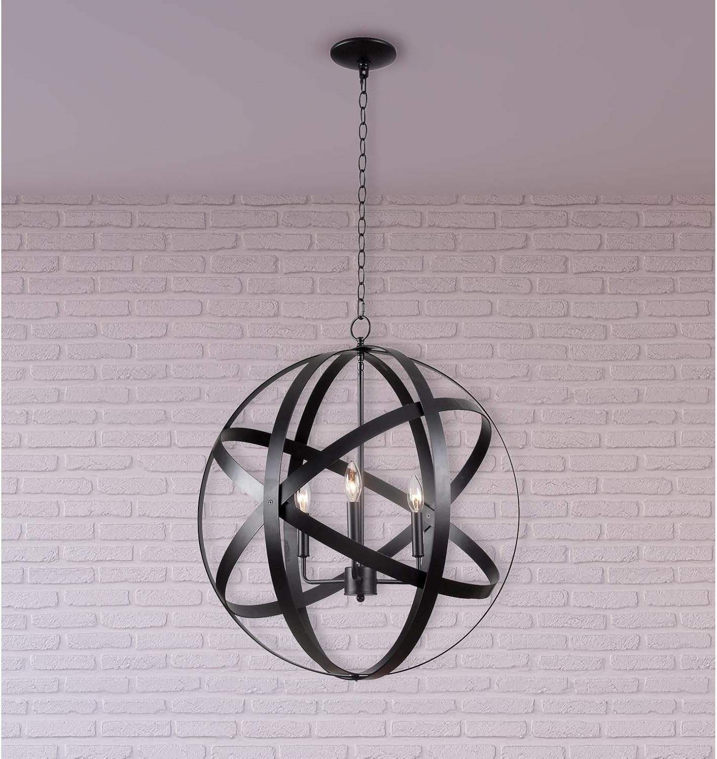 Black 3Light Pendant Metal Home & Kitchen
