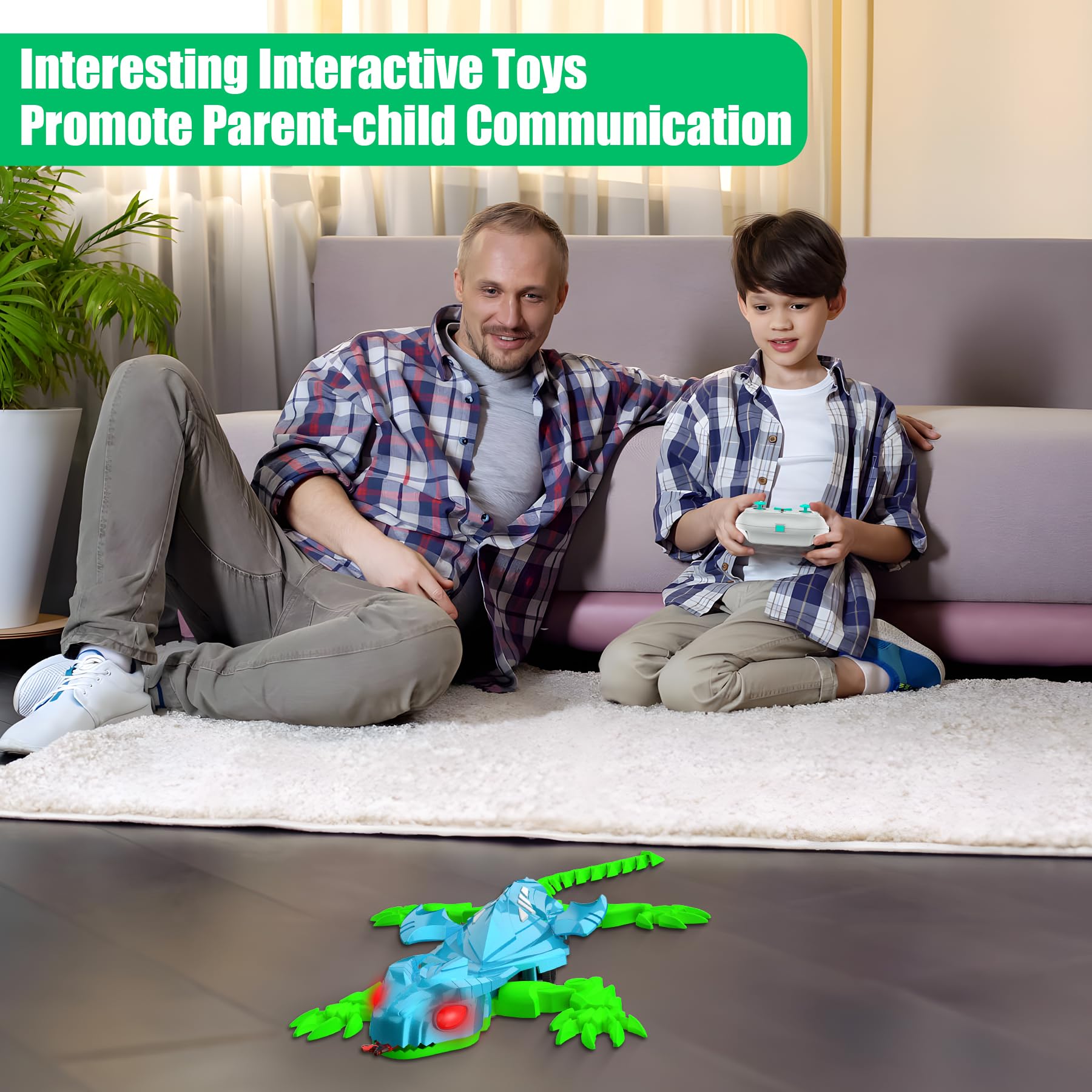 TWFRIC Wall Climbing Gecko Lizard, Robot Geckos Lizards Rechargeable Remote Control Car Toy RC Cars Toys for Kids RC Crawler for Boys & Girls Ages 6 & Up Halloween Christmas Birthday Gifts (Blue)