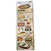 Paper House Productions Cardstock Sticker Sheet for Crafts, Scrapbooking &amp; Collecting - Gone Fishing