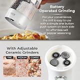 Tower T847004W Electric Duo Salt Pepper Mills Black White Battery Operated view 4