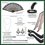 Okabay 1920s Flapper Gatsby Accessories Set Sequin Dress Headband Gloves view 2