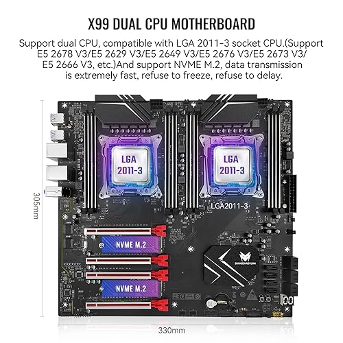 SHANGZHAOYUAN X99 Dual CPU Motherboard LGA 2011-3 Server