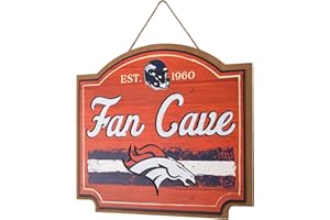 FOCO NFL Official Primary Logo Established 15" Fan Cave Wall Sign (Denver Broncos, One Size)