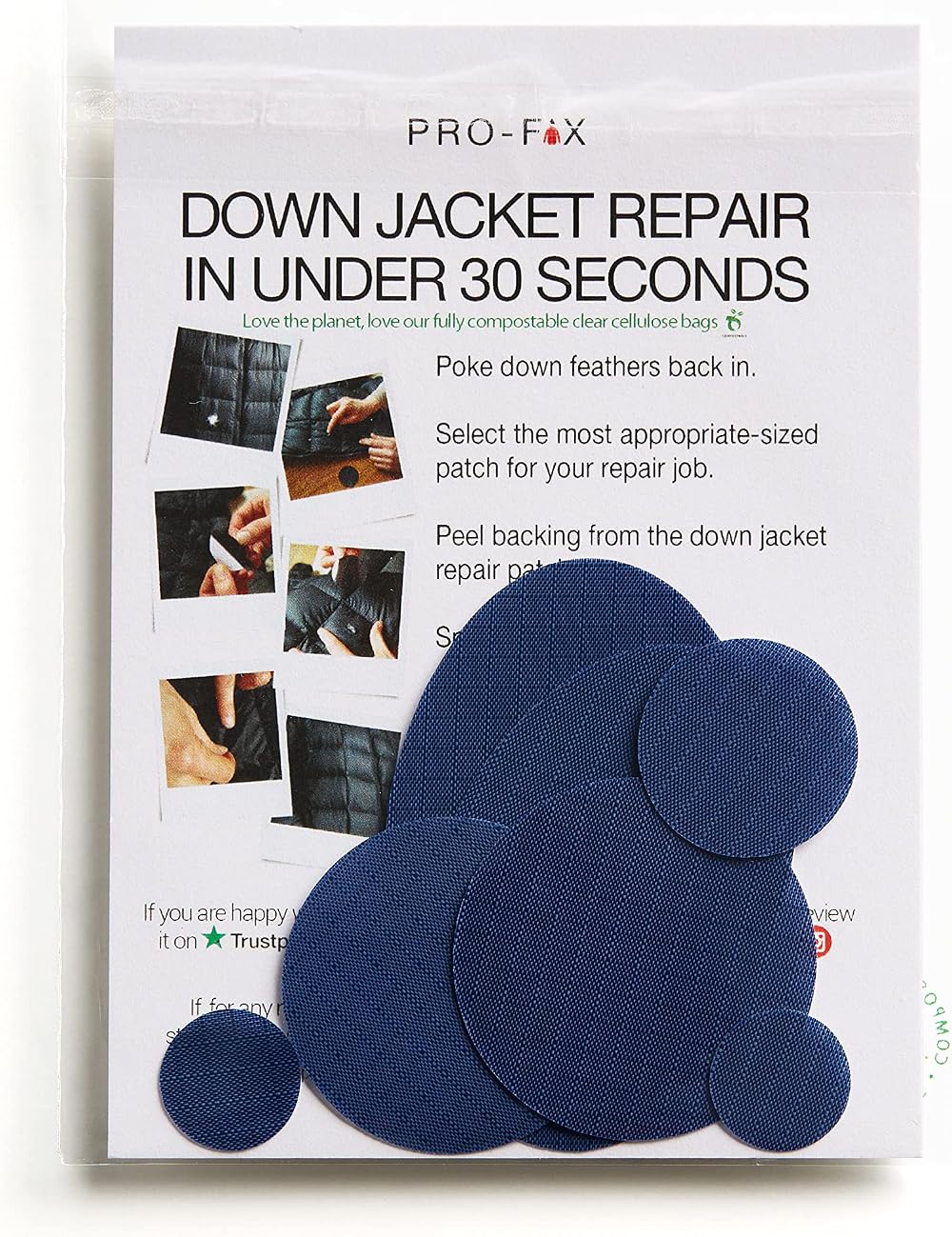 DJR PRO-FIX Ripstop Repair Patch Kit Dark Blue – Pre-Cut Self-Adhesive Patches