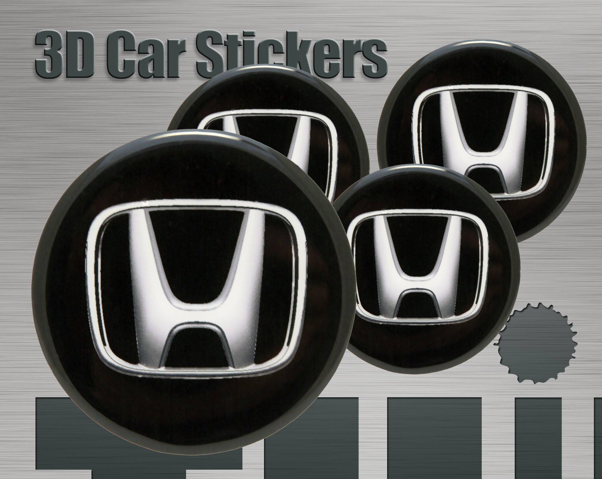 3D Stickers 4 pcs Logo Imitation Center Cap Wheel Trims (56 mm)